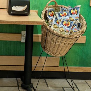 Jamba - Bucket of Pirate's Booty next to a napkin dispenser - Juice Bars & Smoothies Near Me - Cerritos, California