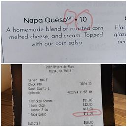Charged extra to make the gluten-free queso "for real gluten-free." April 2024