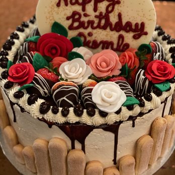 Always Cake Bakery - a birthday cake with chocolate drips and roses - Bakeries Near Me - Marietta, Georgia