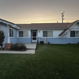 Exterior paint and repaired woodwork.