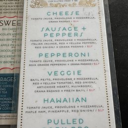 Pizza menu (not online) Pizza menu (not online)