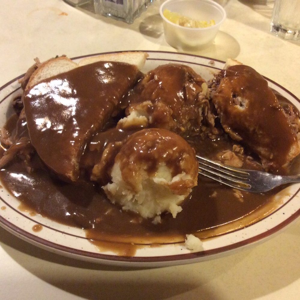 Main Street Cafe - Hot open face roast beef, mashed potatoes and gravy $9.99 Awesome, homemade taste. You better be hungry. - Cafes Near Me - Bloomer, Wisconsin Main Street Cafe - Hot open face roast beef, mashed potatoes and gravy $9.99 Awesome, homemade taste. You better be hungry. - Cafes Near Me - Bloomer, Wisconsin