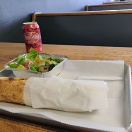 Pita kofta and salad. Pita kofta and salad.