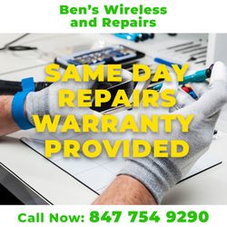 Ben's Wireless And Repairs - Same Day Repairs
Warranty Provided