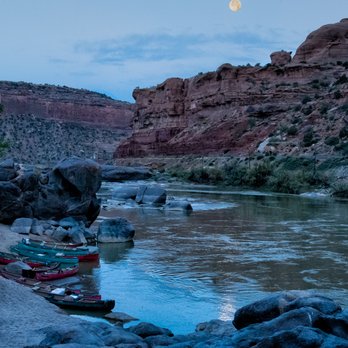Centennial Canoe Outfitters - Moon set in the Black Rocks section. - Rafting/Kayaking Near Me Centennial Canoe Outfitters - Moon set in the Black Rocks section. - Rafting/Kayaking Near Me