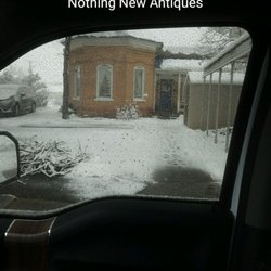 Nothing New Antiques - Pic from my truck...its snowing.