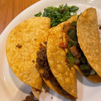 Las Marias Mexican Restaurant - 1 shredded chicken taco, 1 ground beef, 1 cactus - Mexican Near Me - Grand Junction, Colorado