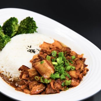 Super Tech - a plate of food with rice and broccoli - Internet Cafes Near Me - Markham, Ontario