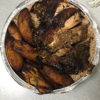 Just Jerk - Large Dark Jerk Platter with plantain instead of cabbage - Caribbean Near Me - Lanham, Maryland Just Jerk - Large Dark Jerk Platter with plantain instead of cabbage - Caribbean Near Me - Lanham, Maryland