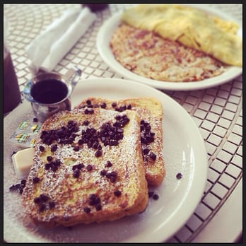 Cafe Elysa - Chocolate Chip/peanut butter stuffed French toast. - Coffee & Tea Near Me - Carlsbad, California Cafe Elysa - Chocolate Chip/peanut butter stuffed French toast. - Coffee & Tea Near Me - Carlsbad, California