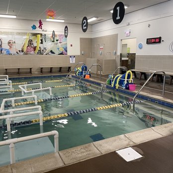Foss Swim School - Back Pool area and part of the showers. - Swimming Lessons/Schools Near Me - Chicago, Illinois