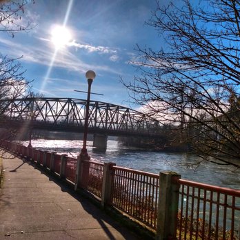 McMenamins North Bank - Great view along the river, near the outdoor dining area - Pubs Near Me - Eugene, Oregon
