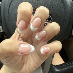 Uneven polish. Crooked nails.