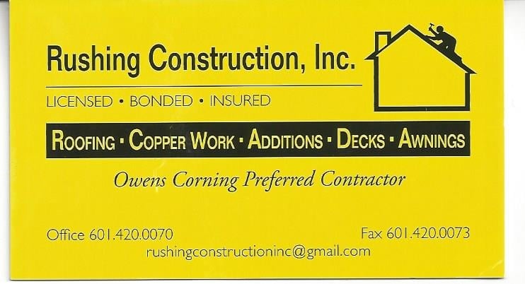 Slide of Rushing Construction