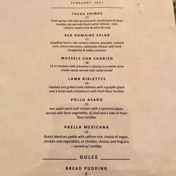 Otro Cafe - Feb Chef Menu - Mexican Near Me - Phoenix, Arizona