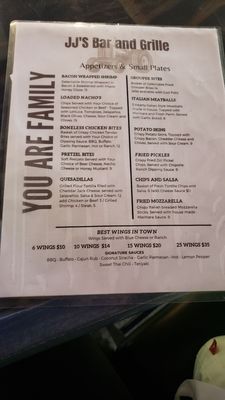 Menu photo 2 JJ’s Bar and Grille Apollo Beach, FL