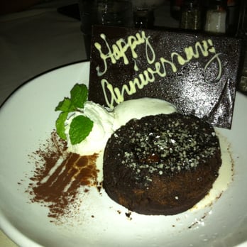 Hukilau Lanai - This was the lovely presentation of the lava cake dessert we ordered to celebrate our anniversary. - Seafood Near Me - Kapaa, Hawaii
