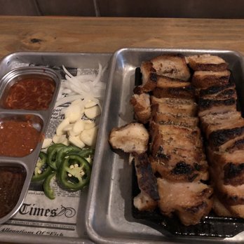 Soju 101 - Smoked pork belly - yummy! - Korean Near Me - Katy, Texas