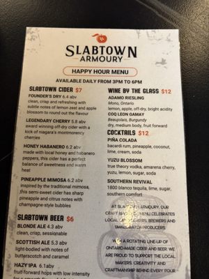 Menu photo 1 Slabtown Armoury Aurora, ON Menu photo 1 Slabtown Armoury Aurora, ON