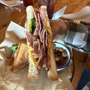 Five Oaks Farm Kitchen - Grilled ham & cheese with fried okra - Breakfast & Brunch Near Me - Sevierville, Tennessee
