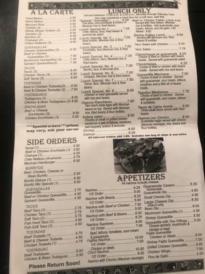 Menu photo 1 Sol Azteca Mexican Restaurant Vestavia Hills, AL Menu photo 1 Sol Azteca Mexican Restaurant Vestavia Hills, AL