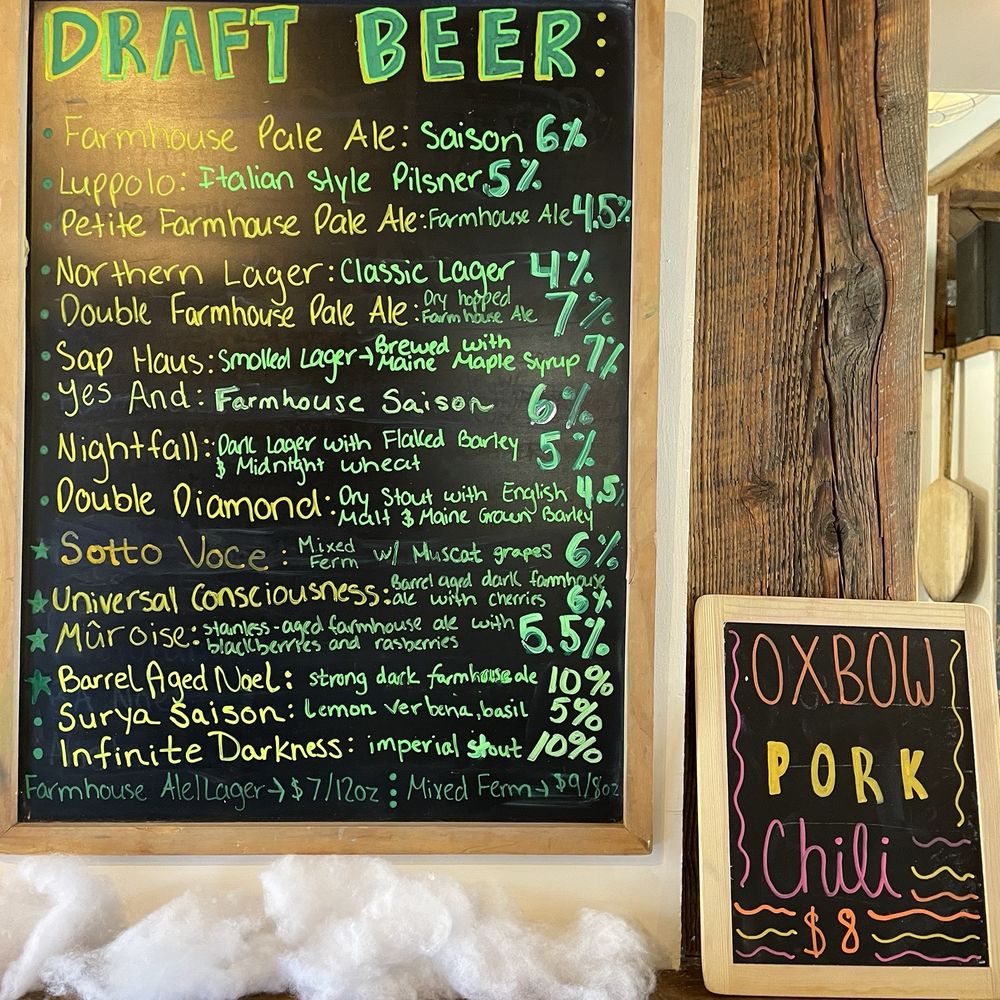 Oxbow Beer Garden - Draft beer menu - Beer Gardens Near Me - Oxford, Maine Oxbow Beer Garden - Draft beer menu - Beer Gardens Near Me - Oxford, Maine