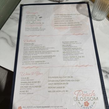 Peach Blossom Eatery - menu - Breakfast & Brunch Near Me - Newark, Delaware
