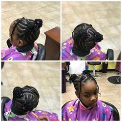 Spatastik - Braids w designs two pony tails w two strand twist