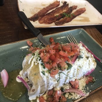 First Watch - Carnitas Burrito and glazed bacon appetizer. Unreal. - Breakfast & Brunch Near Me - Glendale, Arizona