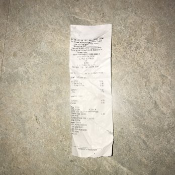 McDonald's - the april 1, 2017 bill for my filet-of-fish sandwich and apple pie.  add $1619 for the damage to my 2015 honda accord rocker panel to cost! - Fast Food Near Me - El Paso De Robles, California