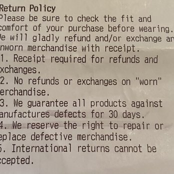 Journeys - Return Policy not honored in-store but if you mail in your return and pay 7.95 then they will refund your money - Shoe Stores Near Me - Livermore, California Journeys - Return Policy not honored in-store but if you mail in your return and pay 7.95 then they will refund your money - Shoe Stores Near Me - Livermore, California