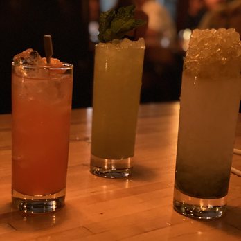 The Gin Joint - three different cocktails on the bar - Cocktail Bars Near Me - Charleston, South Carolina The Gin Joint - three different cocktails on the bar - Cocktail Bars Near Me - Charleston, South Carolina