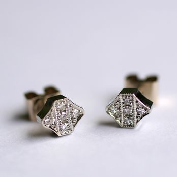 even design - Heirloom Redo earrings, white gold set with heirloom diamonds from grandmother's ring. - Jewelry Near Me - Vancouver, British Columbia even design - Heirloom Redo earrings, white gold set with heirloom diamonds from grandmother's ring. - Jewelry Near Me - Vancouver, British Columbia