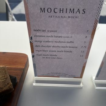 Mochimas - Menu 12/16/23 - Desserts Near Me