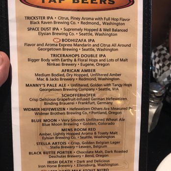 Tuscano's Italian Kitchen - A picture of the beer menu. Great food. Great service. - Italian Near Me - Monroe, Washington