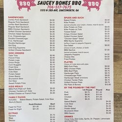 Saucey Bones Bbq - Menu