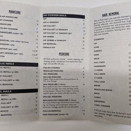 Pricing menu Pricing menu