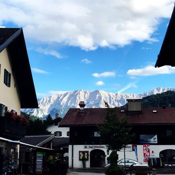 Fischer's Mohrenplatz - View from patio - Bavarian Near Me - Garmisch-Partenkirchen, BY