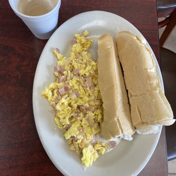 Floridita Cuban Bakery - $5 breakfast with a latte! Ham and cheese 2 egg breakfast scramble - Cuban Near Me - Naples, Florida