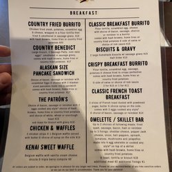 Patròn’s Kitchen - Breakfast menu
