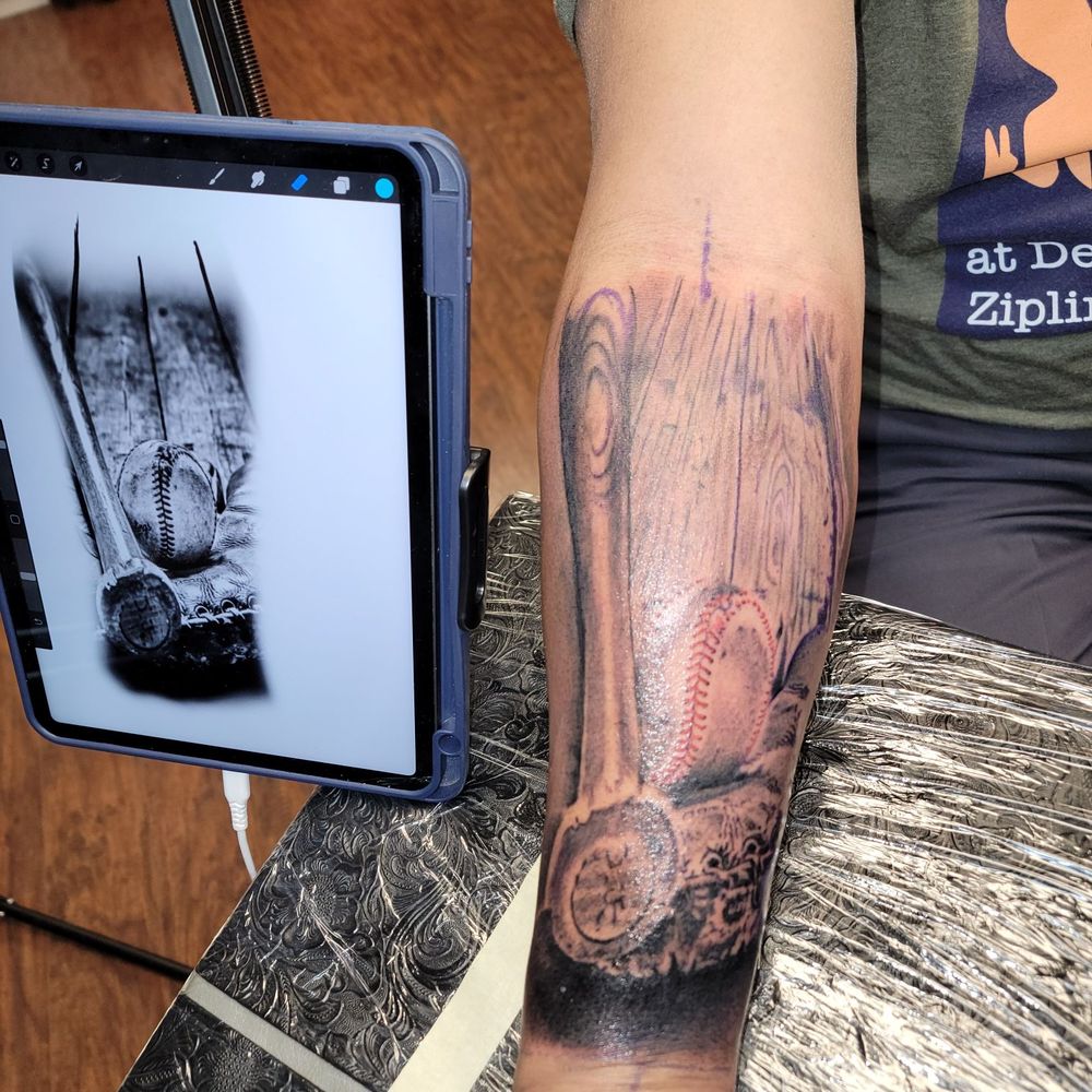 AG Studio Custom Ink - A tribute to my kids, #baseball life - Tattoo Near Me - Kerrville, Texas