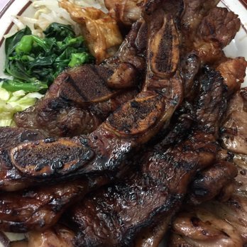 Kim Chee Restaurant 7 - Three choice...Kalbi, BBQ Chicken & Mochiko Chicken - Korean Near Me - Aiea, Hawaii