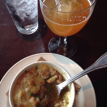 Yard House - French onion soup and peachy Belgian - New American Near Me - Dallas, Texas