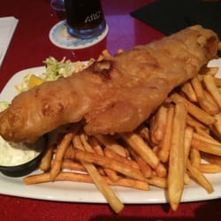 Moose's Wild Pub - Fish and Chips Whale sized (huge piece of fish)... Not bad 3/5 big enough for 2 to share