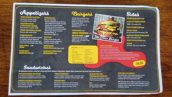 Menu photo 5 Alamo Springs Cafe Fredericksburg, TX