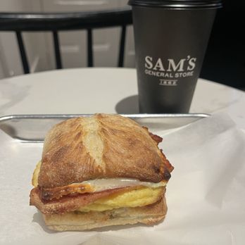 Sam's General Store - Breakfast sandwich and drink - Coffee & Tea Near Me - Calistoga, California