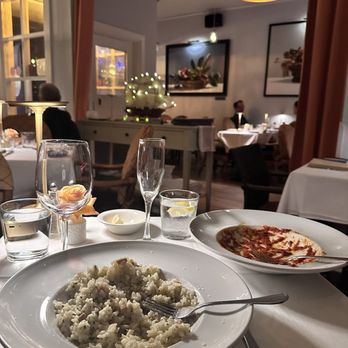 Caffé Delfini - Risotto Mare (Clear, Sauce) and my friends finished Penne Arrabbiata- both delicious!! - Italian Near Me - Santa Monica, California Caffé Delfini - Risotto Mare (Clear, Sauce) and my friends finished Penne Arrabbiata- both delicious!! - Italian Near Me - Santa Monica, California