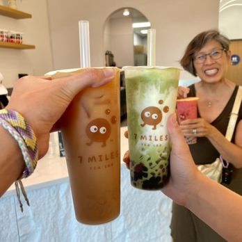7 Miles Tea Lab - London Fog, one of the matcha drinks, one of the watermelon drinks - Bubble Tea Near Me - Artesia, California 7 Miles Tea Lab - London Fog, one of the matcha drinks, one of the watermelon drinks - Bubble Tea Near Me - Artesia, California