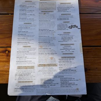 Fire Sign Cafe - An example of the breakfast menu. Incredible selection. - American Near Me - Tahoe City, California Fire Sign Cafe - An example of the breakfast menu. Incredible selection. - American Near Me - Tahoe City, California