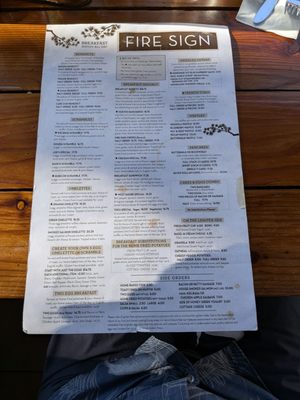 Menu photo 1 Fire Sign Cafe Tahoe City, CA Menu photo 1 Fire Sign Cafe Tahoe City, CA